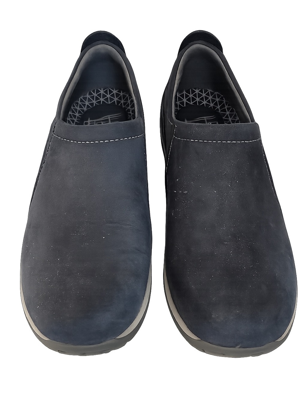 Dansko 38 Navy Nubuck Slip On Shoes Vibram Slip Resistant Comfort Work